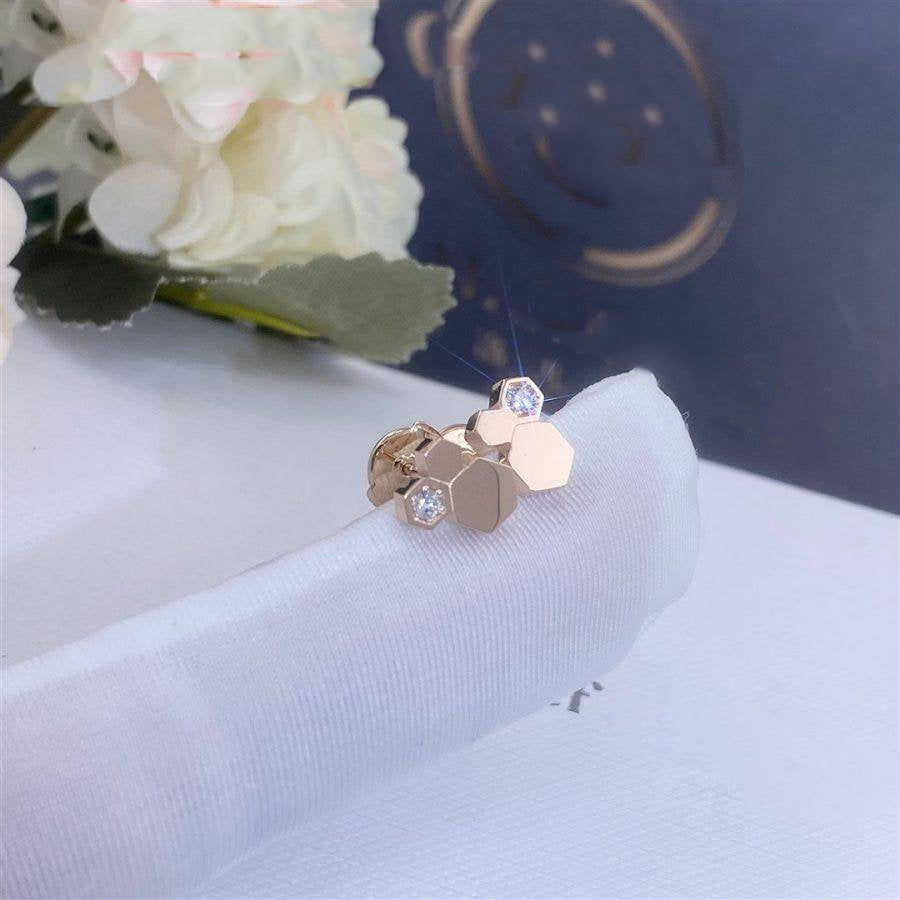 [moco jewelrys]BEE LOVE PINK GOLD DIAMANT OHRRINGE