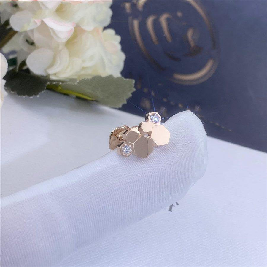 [moco jewelrys]BEE LOVE PINK GOLD DIAMANT OHRRINGE