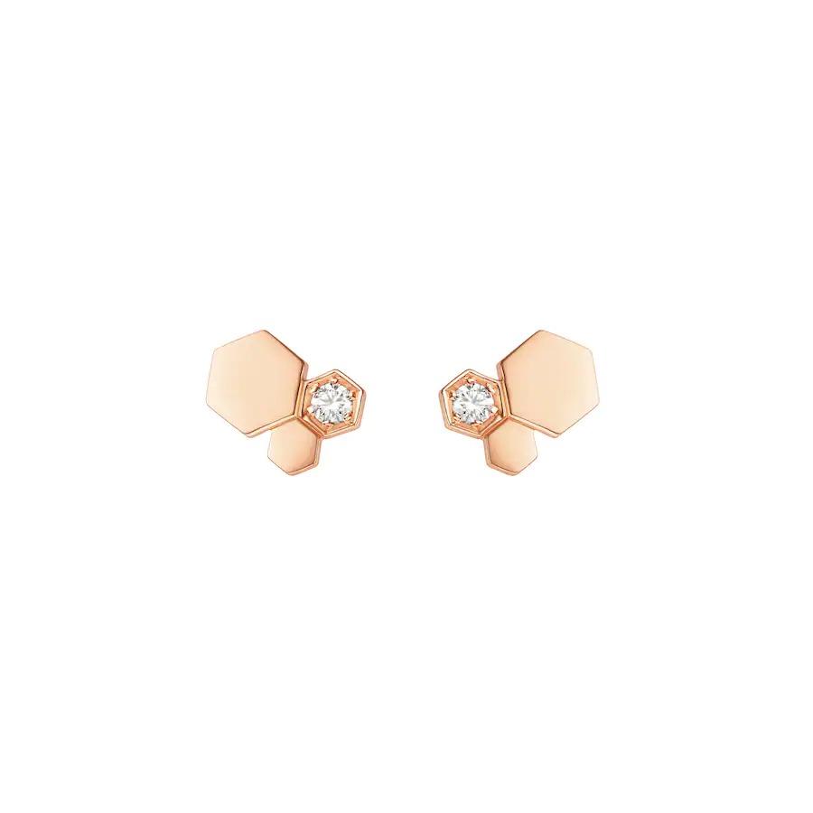 [moco jewelrys]BEE LOVE PINK GOLD DIAMANT OHRRINGE
