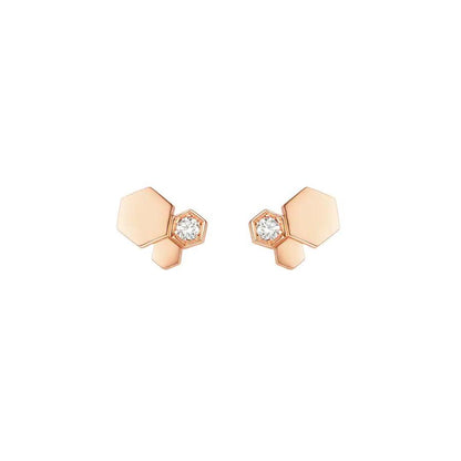 [moco jewelrys]BEE LOVE PINK GOLD DIAMANT OHRRINGE