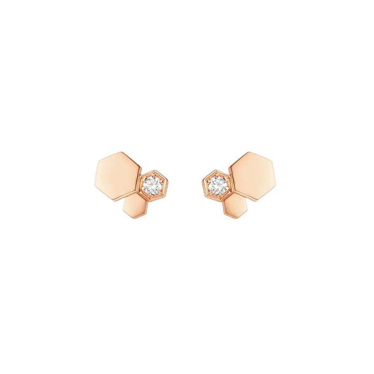 [moco jewelrys]BEE LOVE PINK GOLD DIAMOND EARRINGS