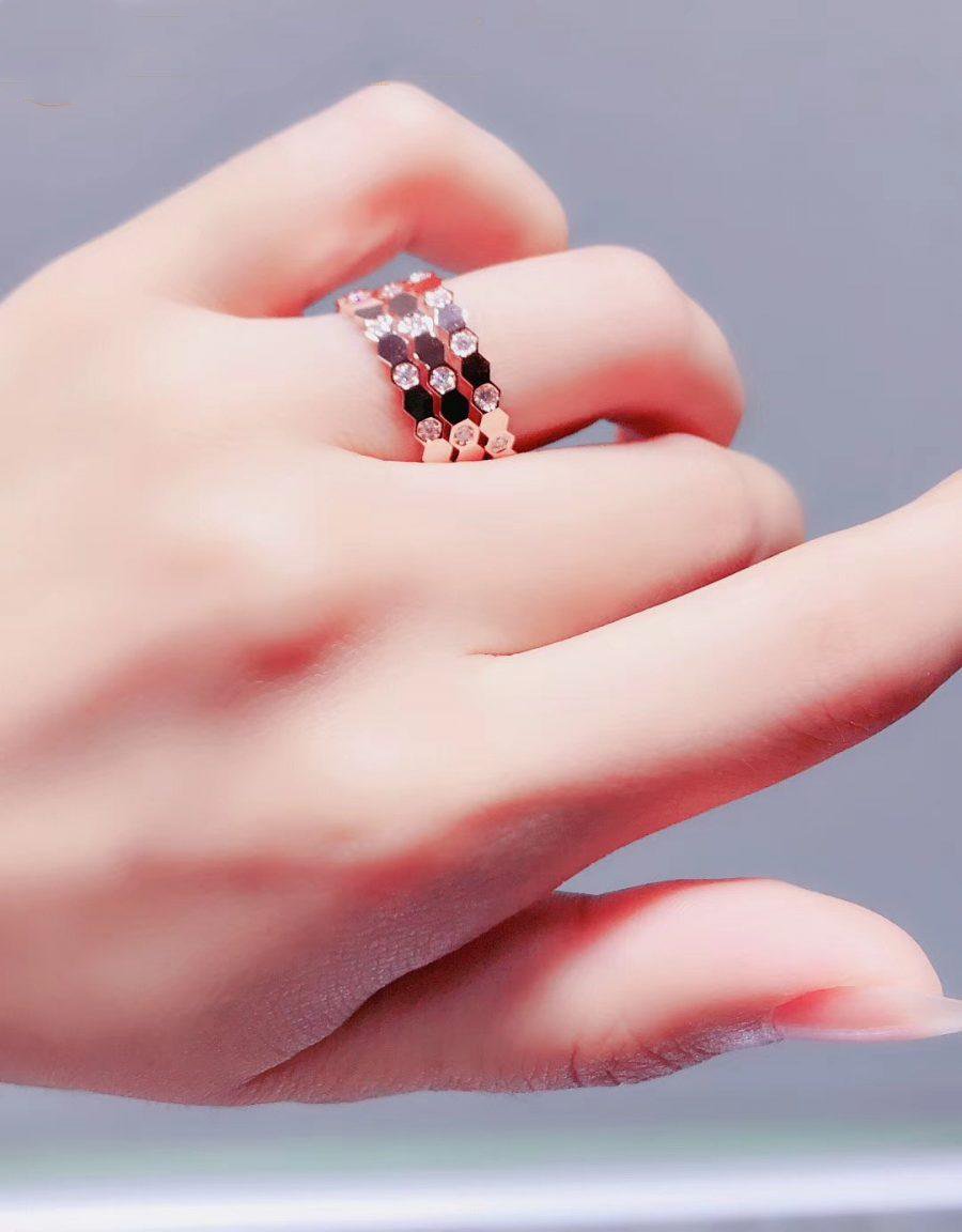 [moco jewelrys]BEE LOVE RING ROSÉGOLD DIAMANT