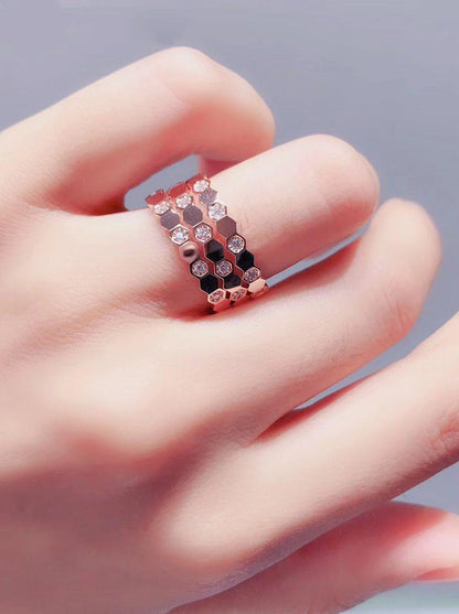 [moco jewelrys]BEE LOVE RING ROSÉGOLD DIAMANT