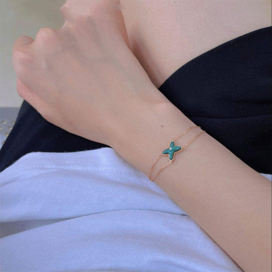 [moco jewelrys]JEUX ARMBAND MALACHIT ROTGOLD 1 DIAMANT