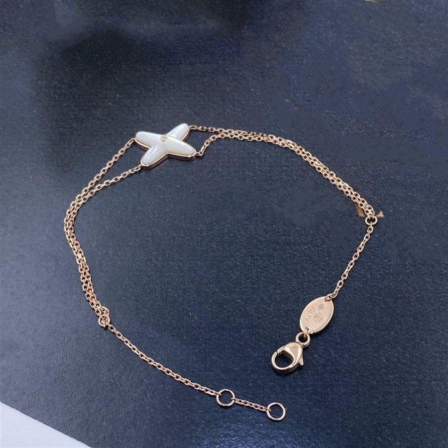 [moco jewelrys]JEUX ARMBAND WEISSES PERLMUTT ROSÉGOLD 1 DIAMANT