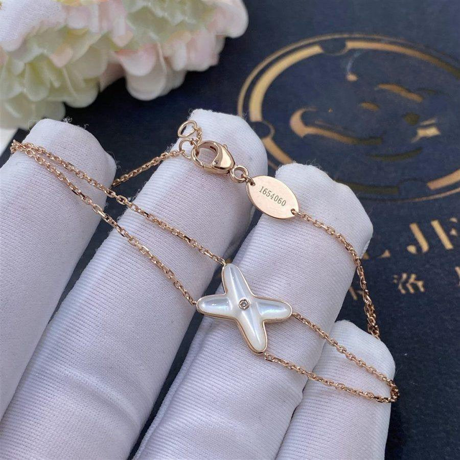 [moco jewelrys]JEUX ARMBAND WEISSES PERLMUTT ROSÉGOLD 1 DIAMANT