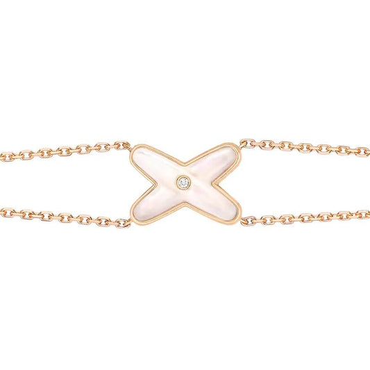 [moco jewelrys]JEUX ARMBAND WEISSES PERLMUTT ROSÉGOLD 1 DIAMANT