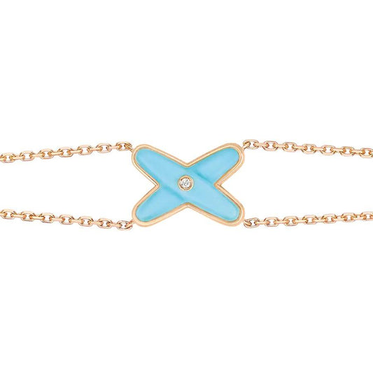 [moco jewelrys]JEUX BRACELET TÜRKIS ROSÉGOLD 1 DIAMANT