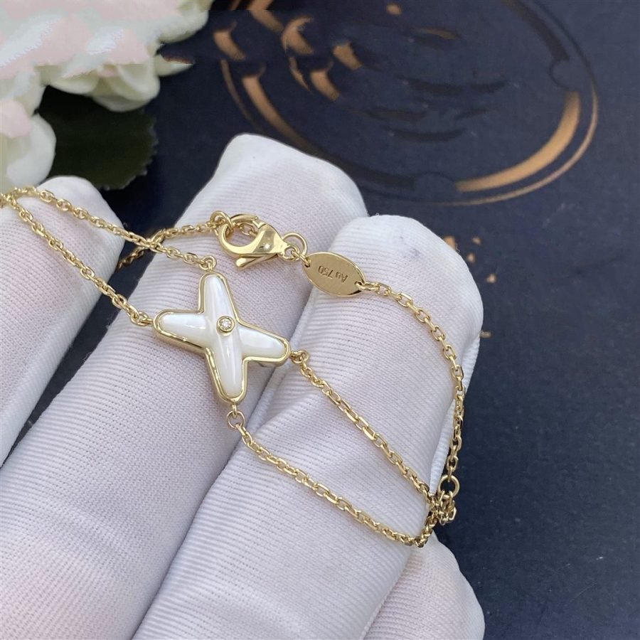 [moco jewelrys]JEUX ARMBAND WEISS PERLMUTT GOLD 1 DIAMANT