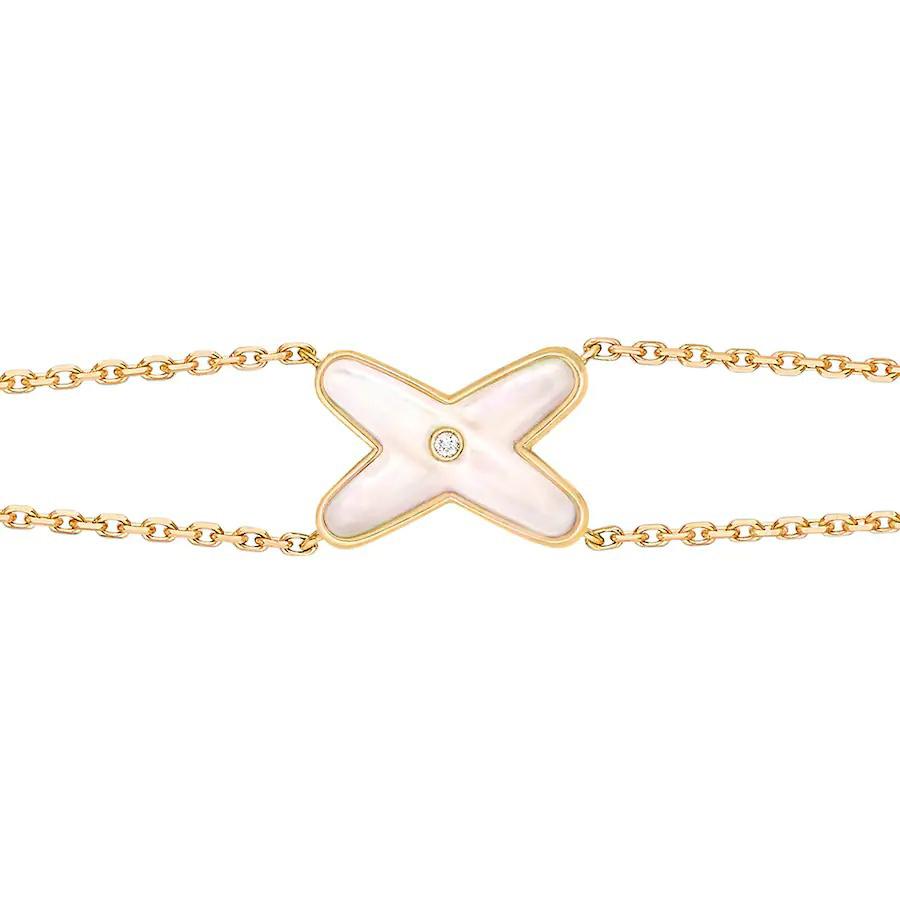 [moco jewelrys]JEUX ARMBAND WEISS PERLMUTT GOLD 1 DIAMANT