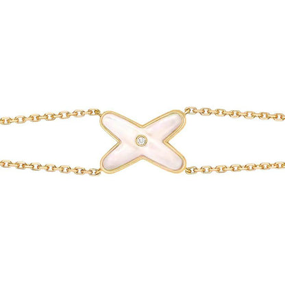 [moco jewelrys]JEUX ARMBAND WEISS PERLMUTT GOLD 1 DIAMANT