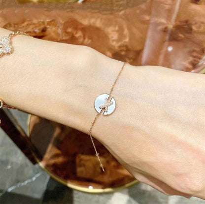 [moco jewelrys]ARMBAND-SETS PERLMUTT ROSÉGOLD DIAMANTEN