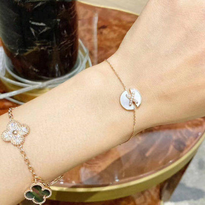 [moco jewelrys]ARMBAND-SETS PERLMUTT ROSÉGOLD DIAMANTEN