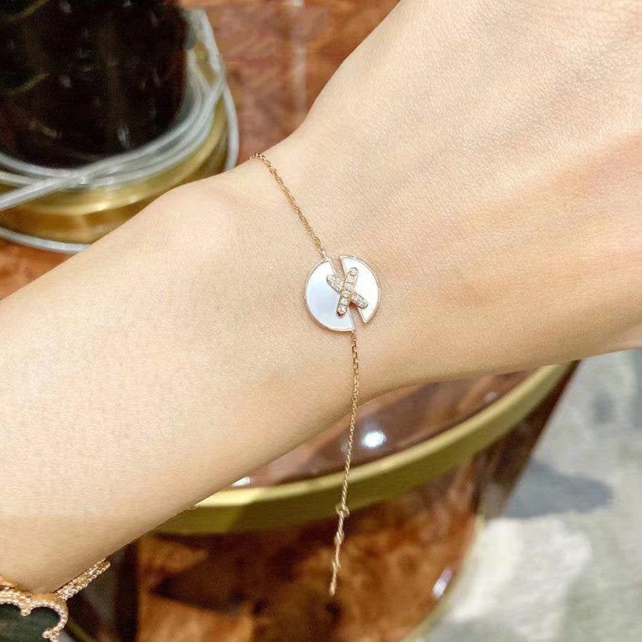 [moco jewelrys]ARMBAND-SETS PERLMUTT ROSÉGOLD DIAMANTEN