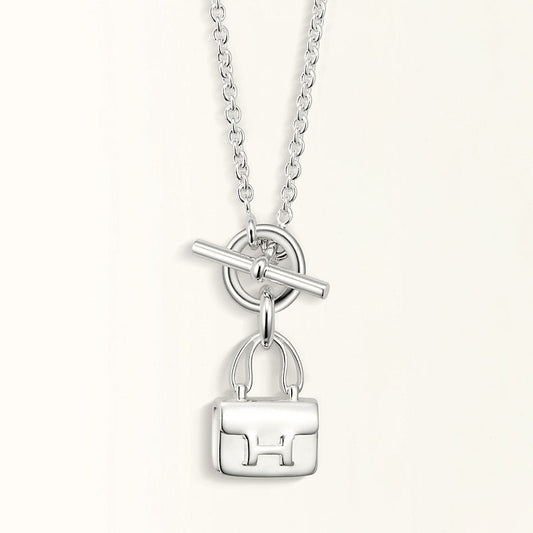 [moco jewelrys]POP H PEDANT SILVER NECKLACE