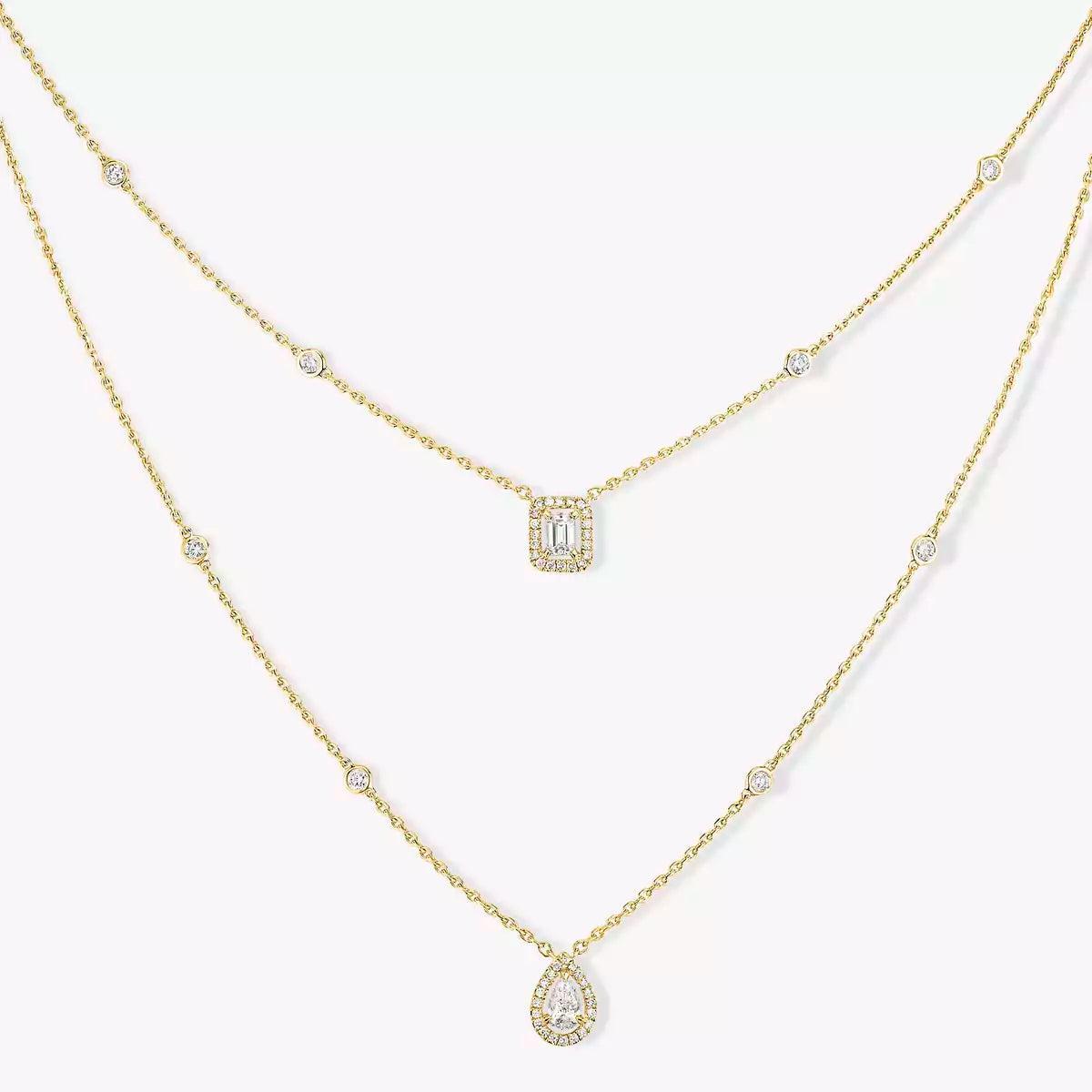 [ Moco ]Diamond Necklace My Twin 2 Rows