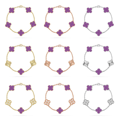 [Moco jewelrys] CLOVER 5 MOTIF VIOLET BRACELET COLLECTION
