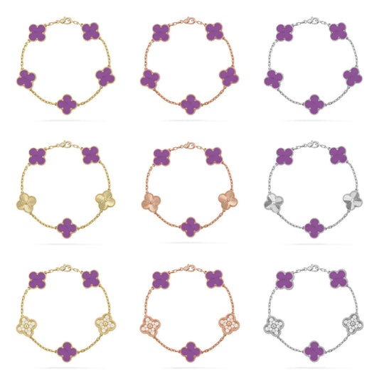 [Moco jewelrys] KLEEBATT 5 MOTIV VIOLET BRACELET KOLLEKTION