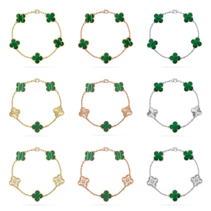 [Moco jewelrys] CLOVER 5 MOTIV MALACHIT ARMBAND KOLLEKTION