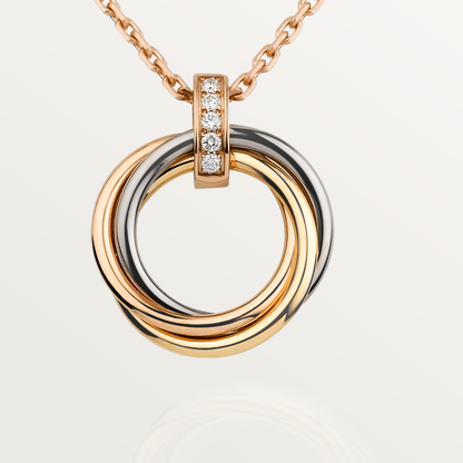 [moco jewelrys]TRINITY NECKLACE GOLD  DIAMONDS