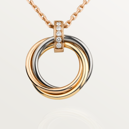 [moco jewelrys]TRINITY NECKLACE GOLD  DIAMONDS