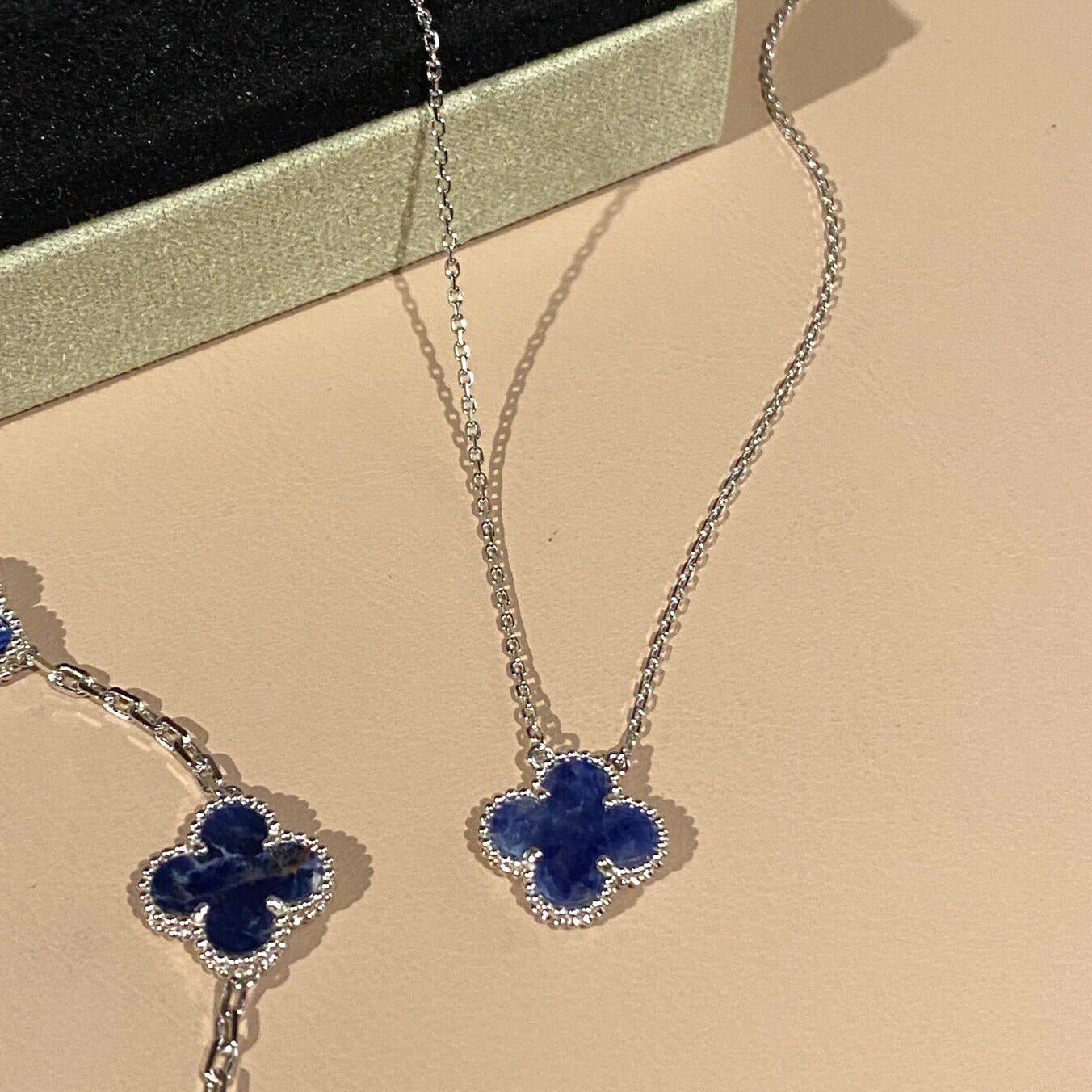 [moco jewelrys]CLOVER 15MM PIETERSITE NECKLACE SILVER