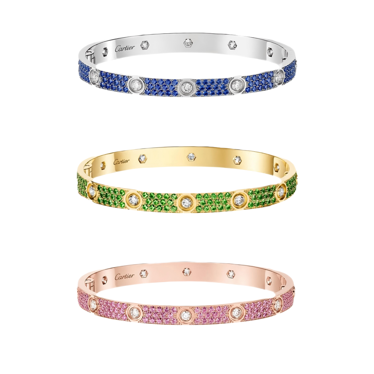 [Moco ]2026 PAVE GEMSTONE LOVE BRACELET 6.1MM 10 DIAMONDS