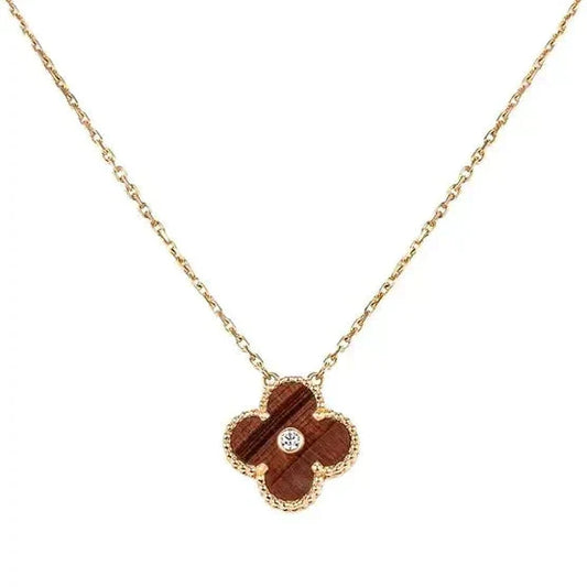 [moco jewelrys]KLEE 15MM DIAMANT- UND GELBES TIGERAUGE-ACHAT-Halskette