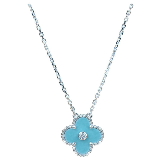 [moco jewelrys]KLEE 15MM DIAMANT SVRES PORZELLAN HALSKETTE SILBER