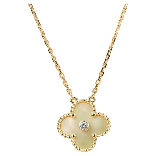 [moco jewelrys]KLEE 15MM DIAMANT GOLD PERLMUTT HALSKETTE