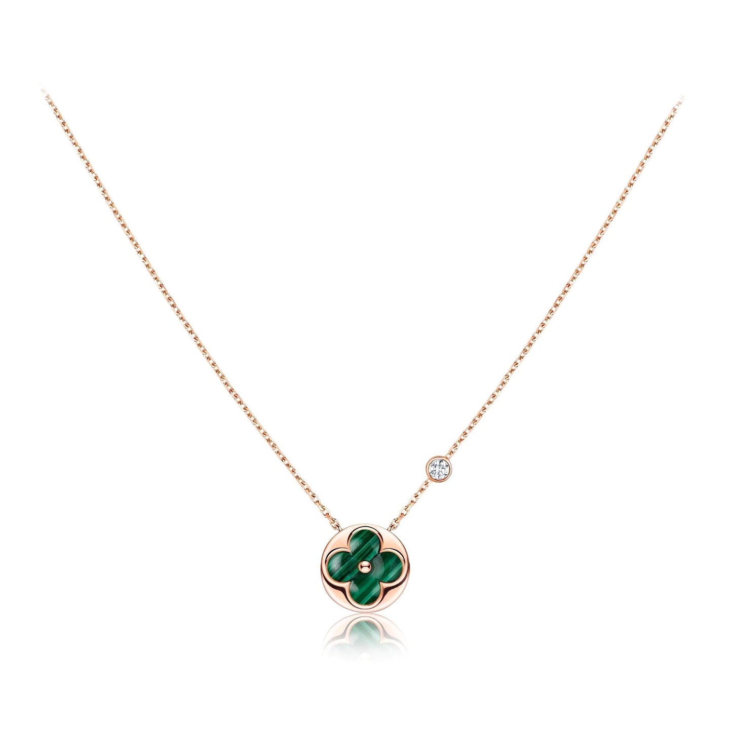 [moco jewelrys]SUN PEDANT PINK GOLD 1 DIAMOND NECKLACE