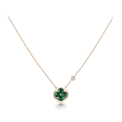 [moco jewelrys]SUN PEDANT PINK GOLD 1 DIAMOND NECKLACE