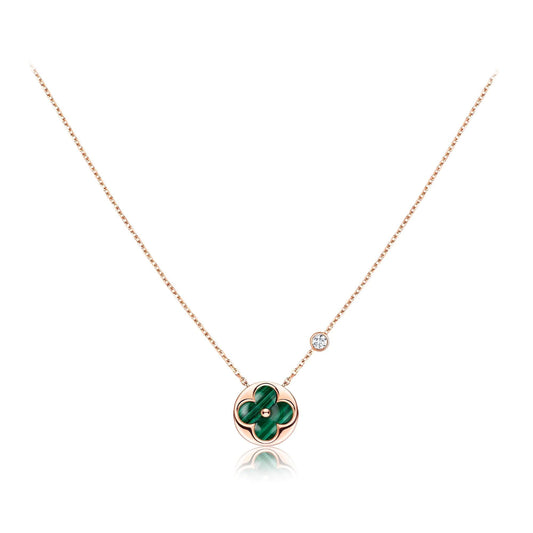 [moco jewelrys]SUN PEDANT PINK GOLD 1 DIAMOND NECKLACE
