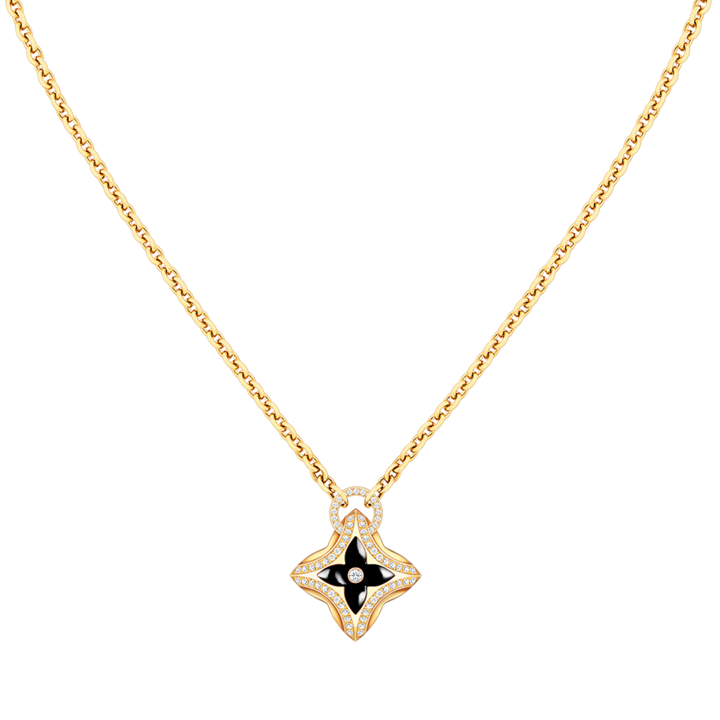 [moco jewelrys]STAR PEDANT PINK GOLD DIAMOND NECKLACE