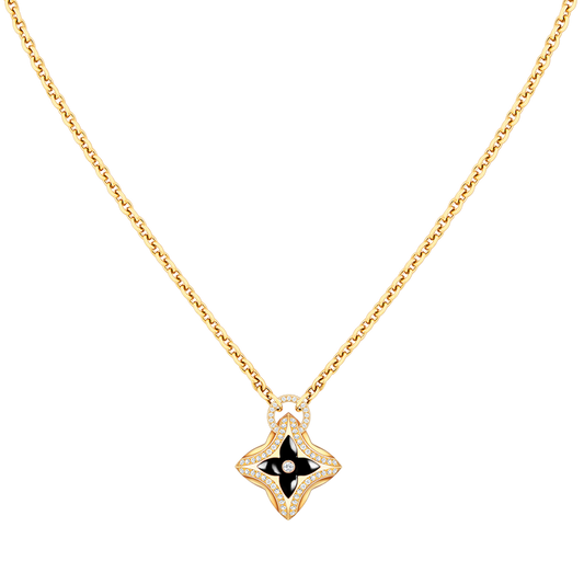 [moco jewelrys]STAR PEDANT PINK GOLD DIAMOND NECKLACE