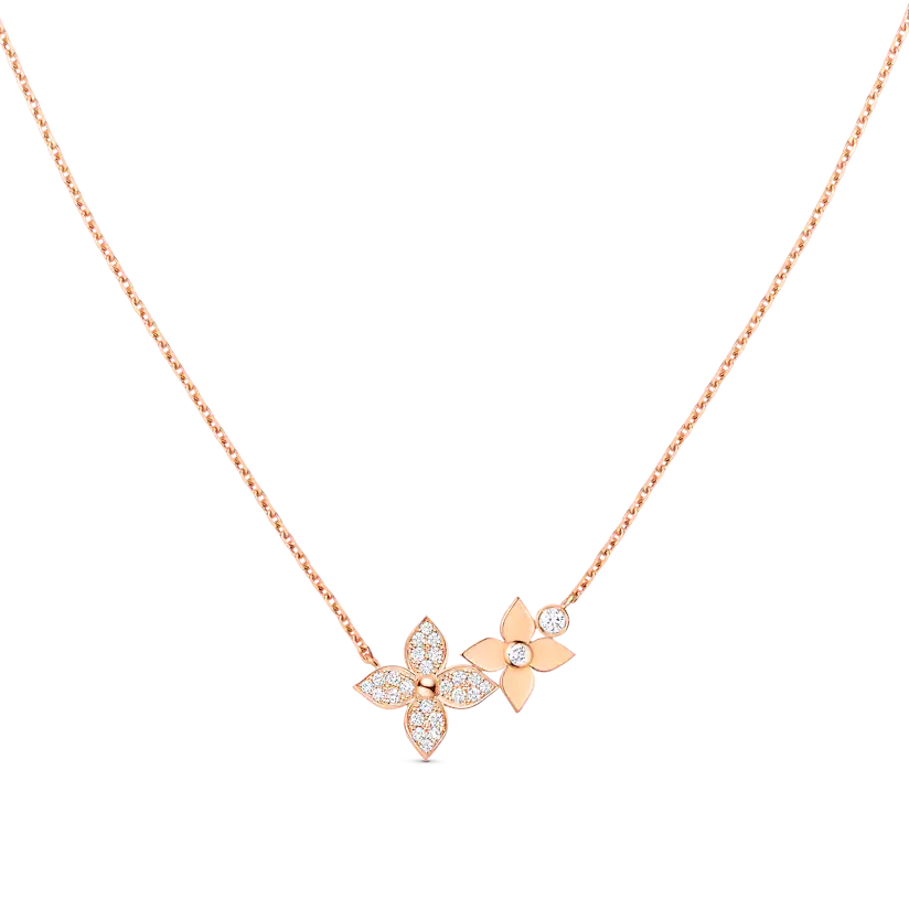 [moco jewelrys]STAR BLOSSOM NECKLACE PINK GOLD DIAMONDS