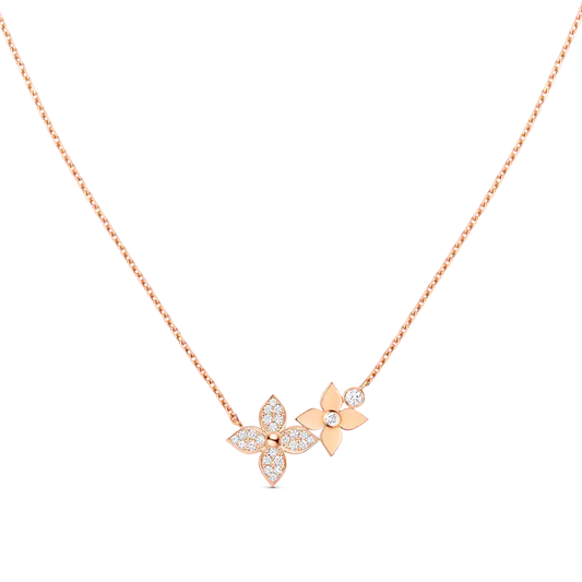 [moco jewelrys]STAR BLOSSOM NECKLACE PINK GOLD DIAMONDS