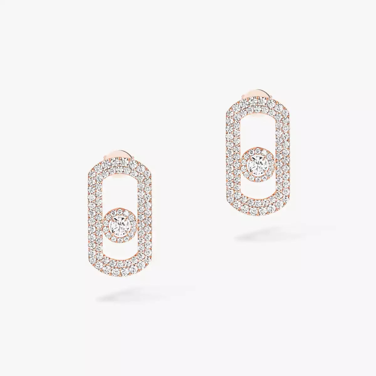 [ Moco ]So Move Pave_-Set Diamond Earrings in Silver