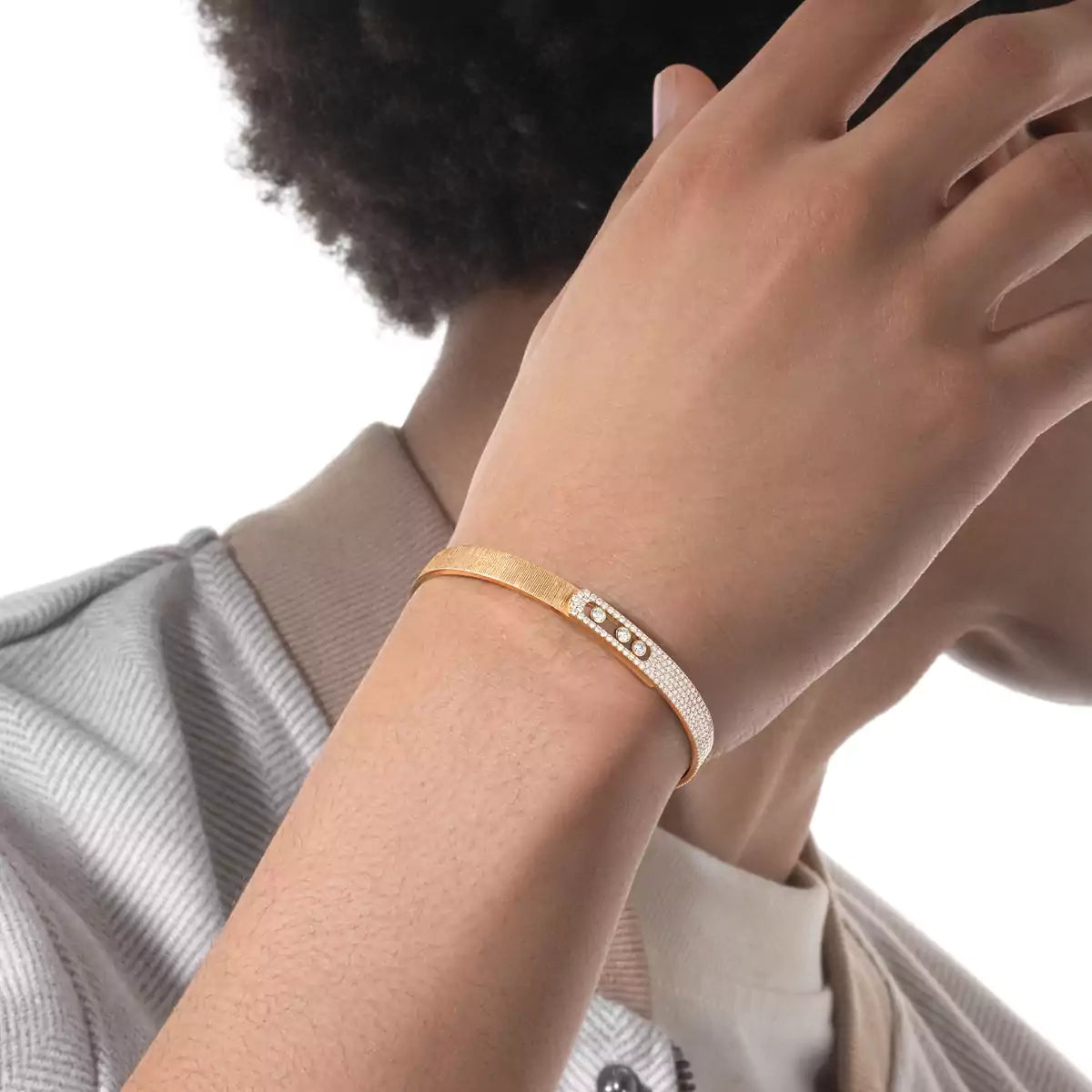 [ Moco ]Move Noa Ciselé half pavé bangle