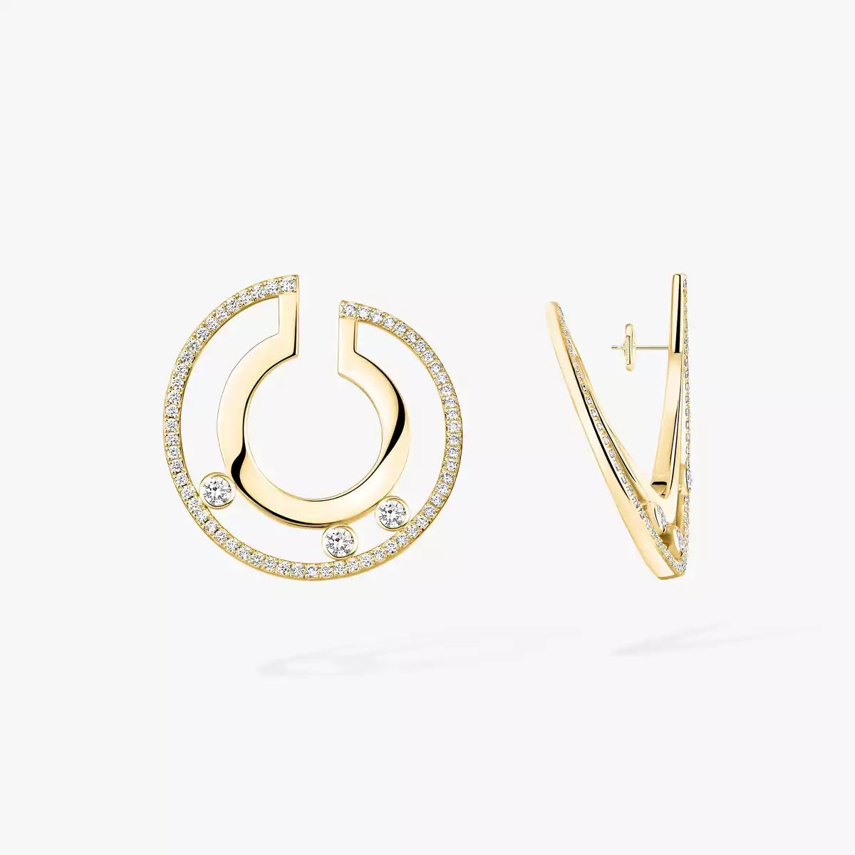 [ Moco ]Move Romane Small Diamond Hoop Earrings