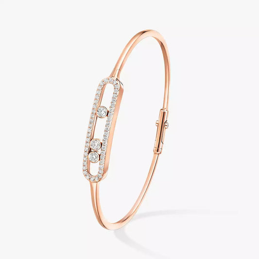 [ Moco ]Move Pavé Diamond Bangle Bracelet M