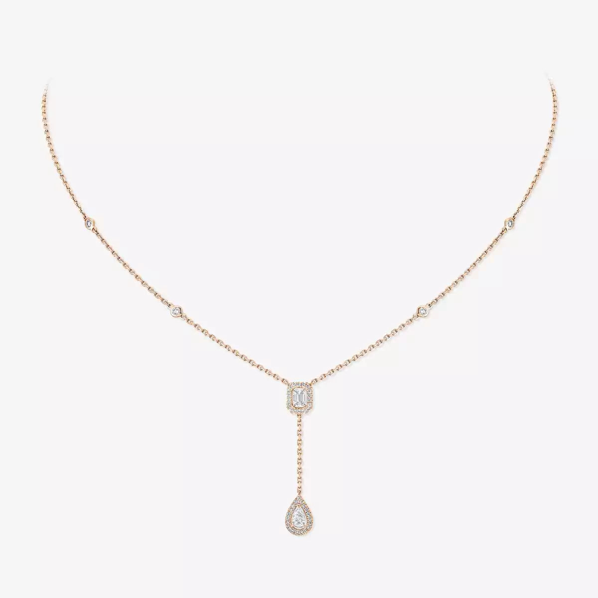 [ Moco ]Gold Diamond Tie Necklace