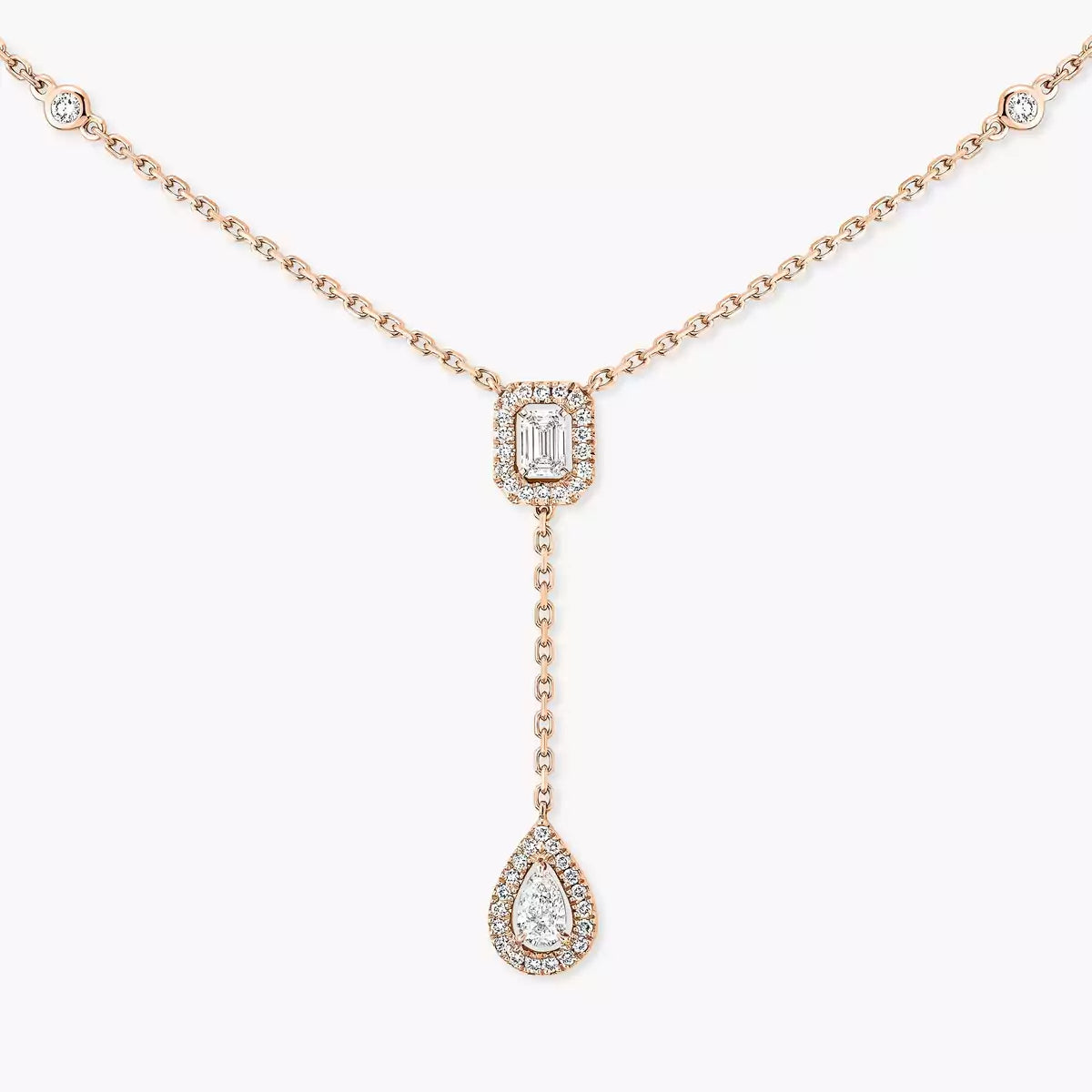 [ Moco ]Gold Diamond Tie Necklace