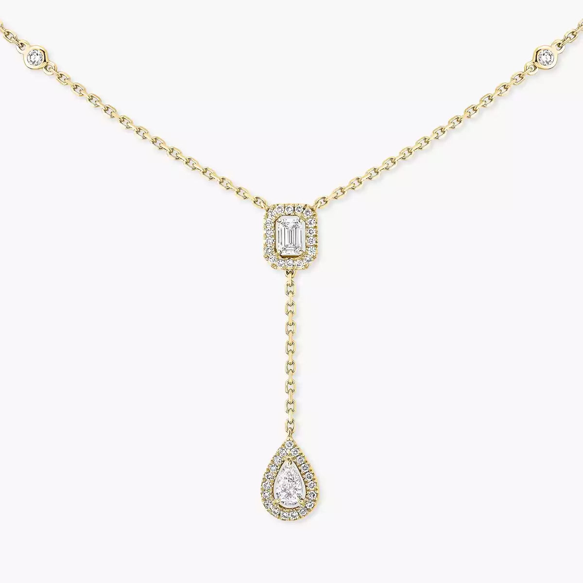 [ Moco ]Gold Diamond Tie Necklace