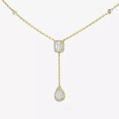 [ Moco ]Gold Diamond Tie Necklace