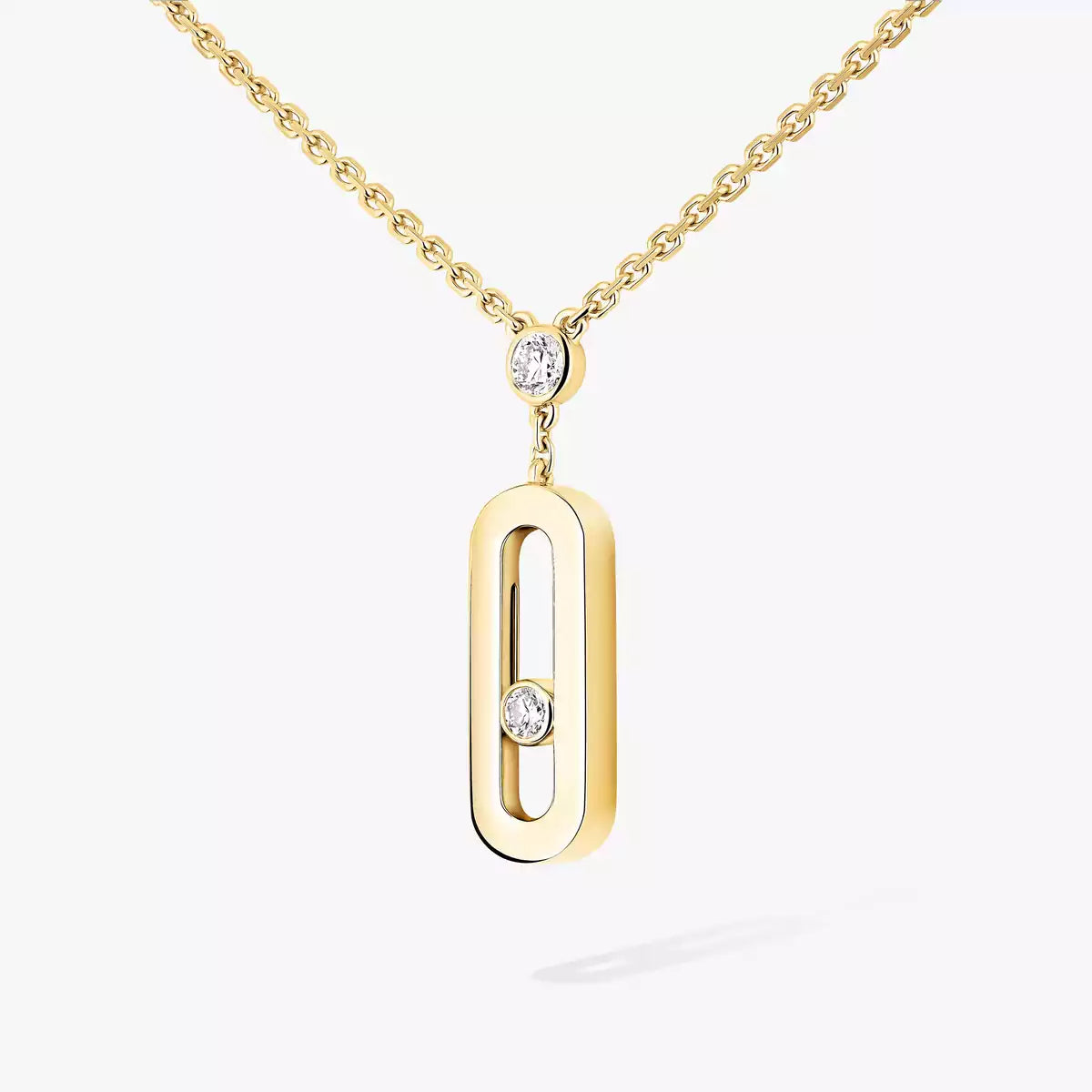 [ Moco ] Move Uno Gold Diamond Long Necklace