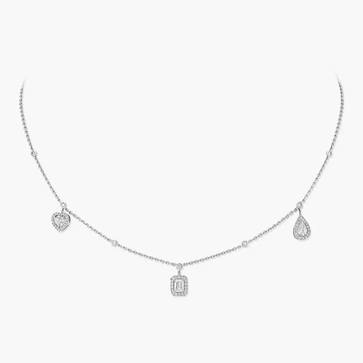 [ Moco ]My Twin Diamond Necklace in Silver