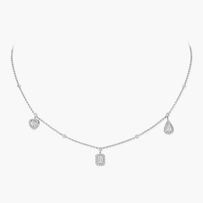 [ Moco ]My Twin Diamond Necklace in Silver