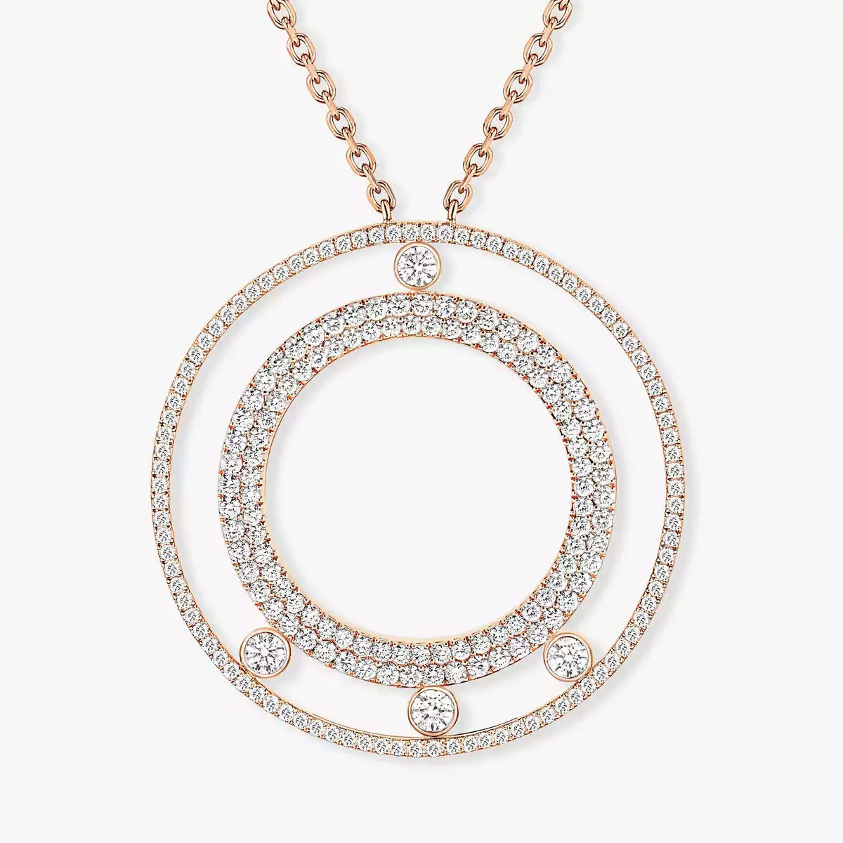 [ Moco ]Move Romane Long Pave_-Set Diamond Necklace