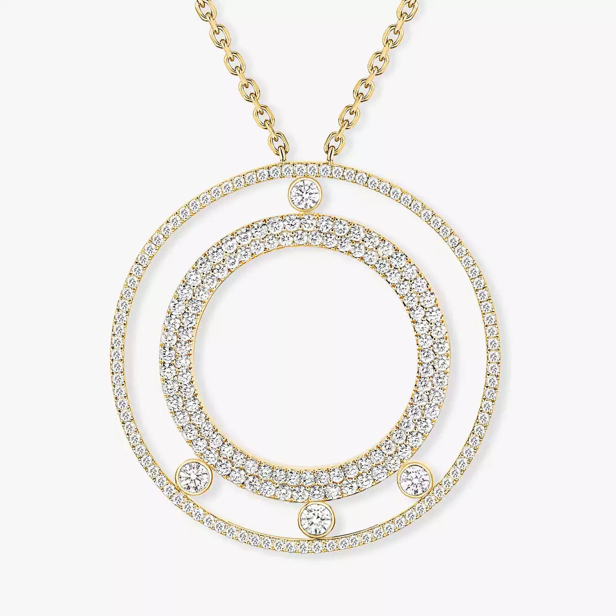 [ Moco ]Move Romane Long Pave_-Set Diamond Necklace